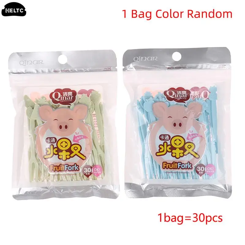 

30 шт. вилка для фруктов, Детская закуска, мультяшная детская закуска, пирожное, десерт, еда, фруктовые обеды, аксессуары для бенто, украшение ...