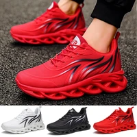 mens flame printed sneakers flying weave sports shoes comfortable running shoes outdoor men athletic shoes