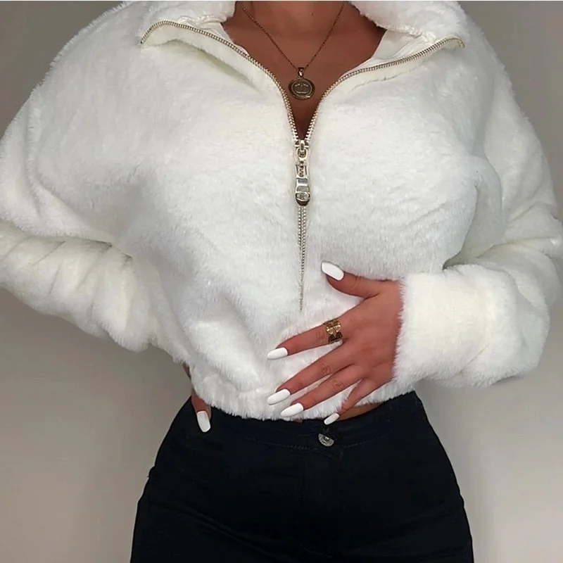 

Ins Wind Autumn and Winter 2021 New Women's Tide Casual Long-sleeved Soft Warm Stand-up Collar Zipper Sweater Sweater Women