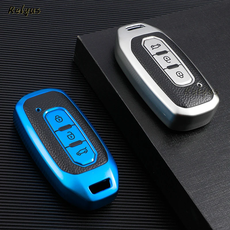 

TPU Leather Remote Car Key Case Cover Holder Fob for Ford Territory EV 2020 3 Buttons Protector Shell Keyless Auto Accessories