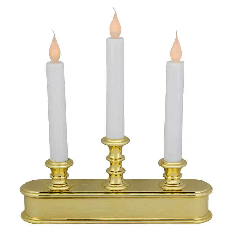 

Pre-Lit LED White Lighted 3ct Candolier Christmas Candle Lamp