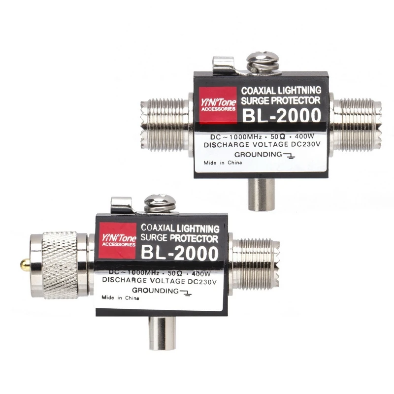 

New Coaxial Surge Protector/LightningArrester BL-2000 DC-1000MHz Connectors Male to Female Connector for Transceiver