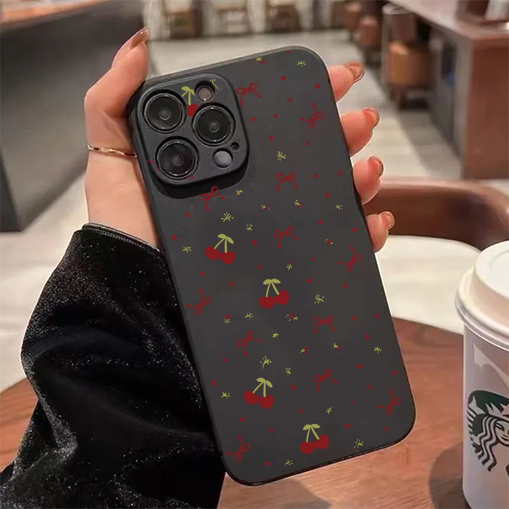 Cherry Bow Flower Pattern Phone Case For Infinix Hot 40 Pro 50 40i 30 Note 40X 20 12 Smart 9 8 7 Spark 30C G0 Cover