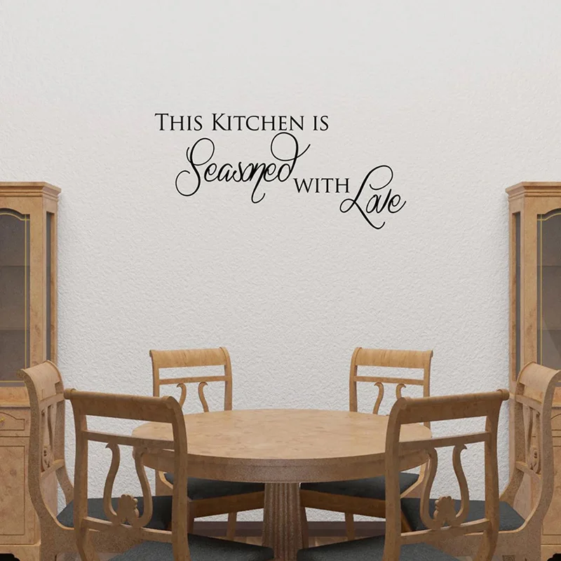 

This Kitchen Is Seasoned with Love Wall Quote Decals Vinyl Art Home Decoration Kitchen Sticker Interior Design Decor Mural AB18