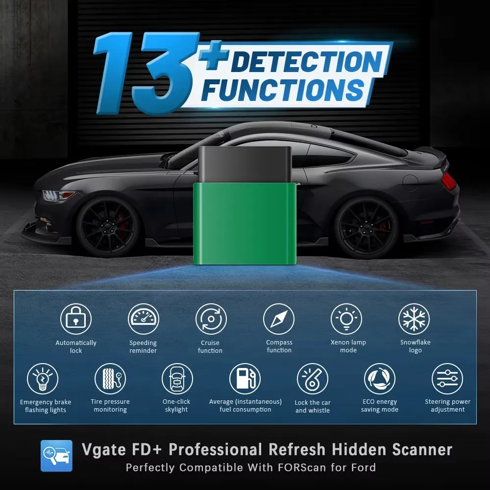 Фото Vgate VLinker FD+ BT4.0/ FD BT3.0 V2.2 для Ford Forscan OBD2 сканер, диагностический инструмент для автомобилей, автосканер J2534, аналог V1.5 ELM 327 №5
