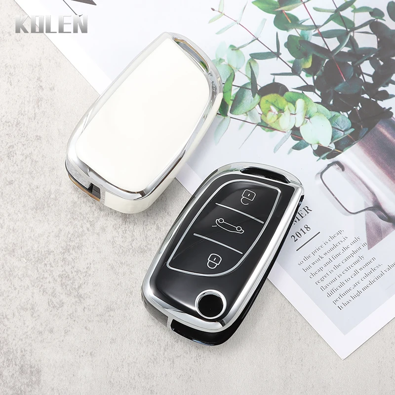 TPU Car Flip Key Case Cover Shell Fob For Citroen C1 C2 C3 C4 C5 DS3 DS4 DS5 DS6 Peugeot 306 407 807 DS |