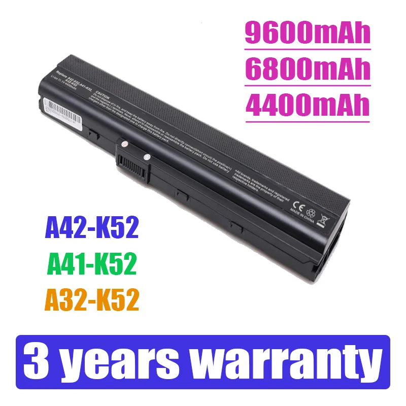 

9600 New Laptop Battery for Asus A52 A52J A52F A52JB A52JK A52JR K42 K42F K42JB K42JK K52F K52J A31-K52 A32-K52 A41-K52 A42-K52