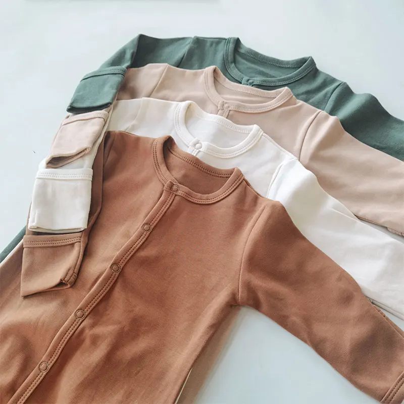 Baby Kids Cotton Jumpsuits Spring Long Sleeve Footed Rompers for Boys and Girls Autumn Newborn Infants One-piece Clothes | Детская