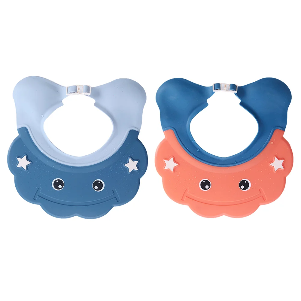 

2pcs Lovely Cartoon Infant Shower Adjustable Waterproof Shampoo Hat