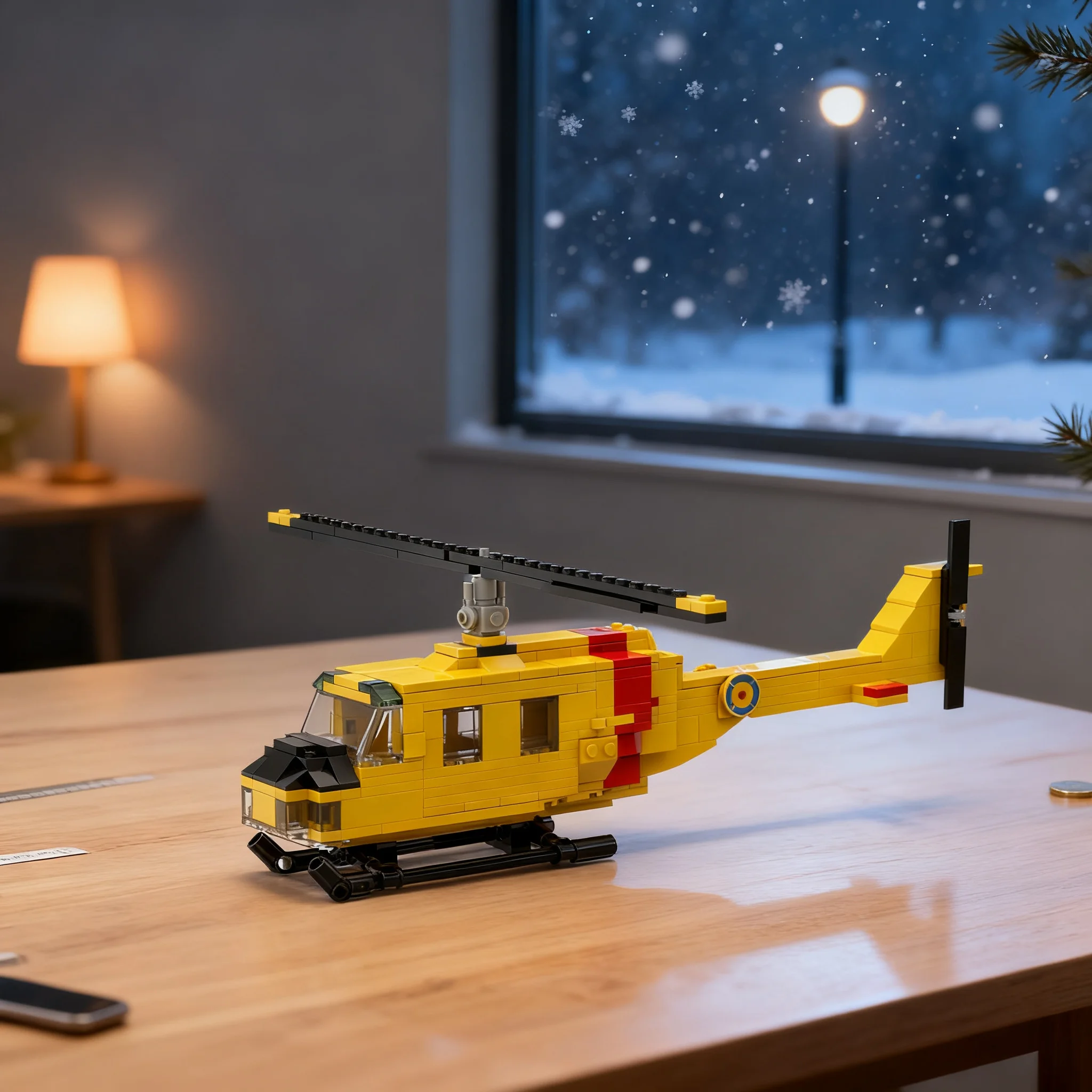 296 деталей MOC, модель канадского спасательного вертолета Huey, строительные блоки, рождественский подарок, конструктор, 3D-модель, коллекционный предмет декора. (art.: 3920dd0b9987b) - 3920dd0b9987b
