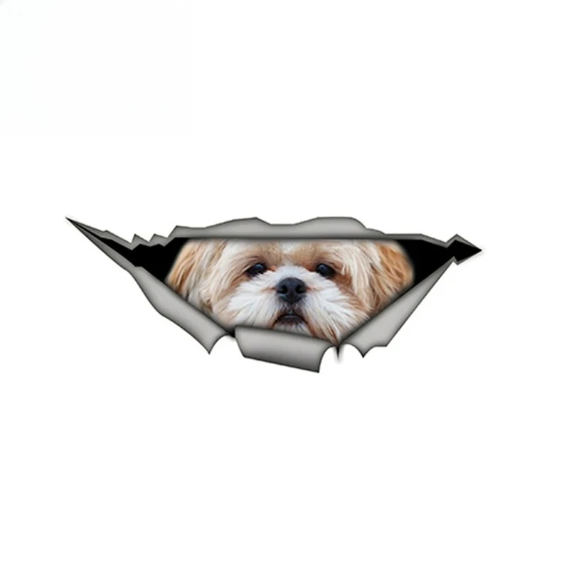 

Shih tzu 3D автомобильная наклейка забавная наклейка для домашних животных собак креативные модифицированные наклейки водостойкая украшение для стайлинга автомобиля 15 см x 6 см ПВХ KK
