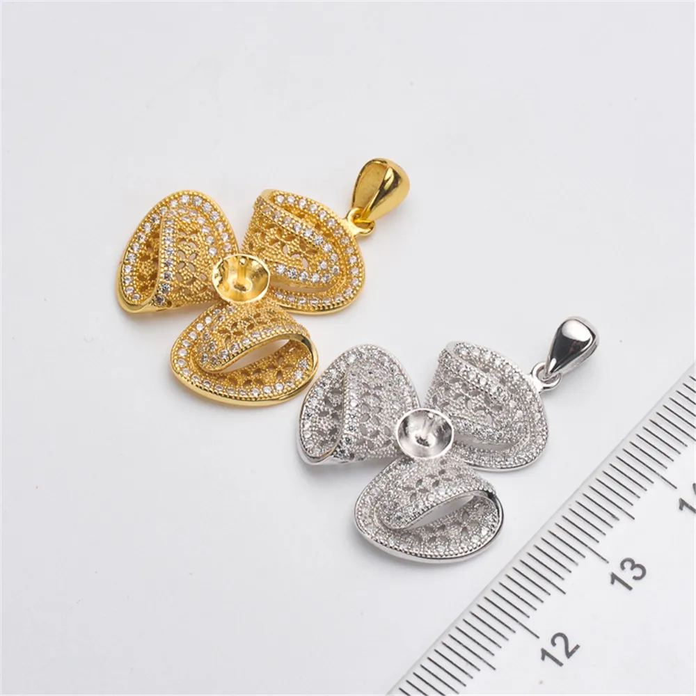 S925 Sterling Silver Pearl Pendant Settings Blank/Base For DIY Pendant Jewelry Making Accessories Suitable for 8-10mm Bead