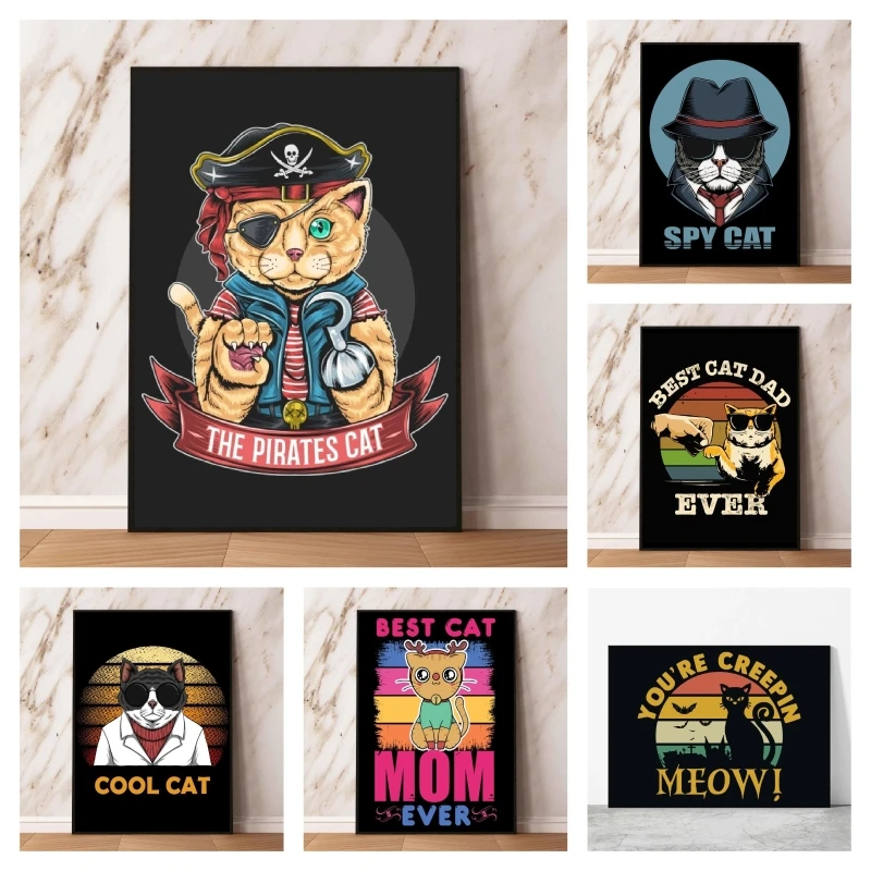 

Canvas Art Walls Painting Mr Cool Cat Animal Cuadros Best Gift Gifts Comics Pictures Modular Prints Children's Bedroom Decor