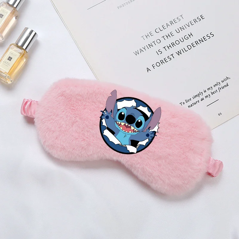 Stitch Disney Маска для сна Спящая повязка на глаза Мягкие плюшевые маски глаз Плюшевая