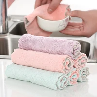 13pcs cheaper double layer absorbent microfiber kitchen dish cloth non stick oil household cleaning wiping towel kitchen tool