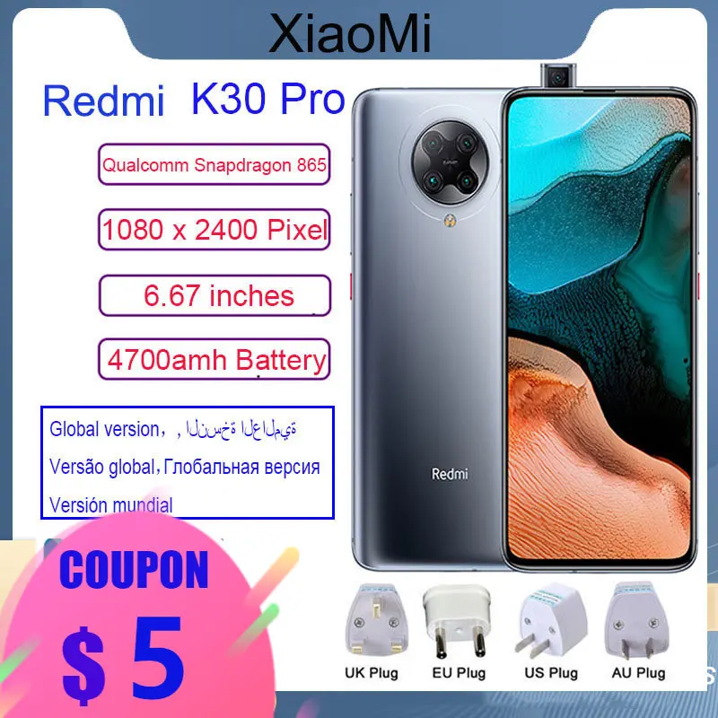 Original Xiaomi Redmi K30 Pro 5G Smartphone Snapdragon 865 Eight Core 6.67 Full Curved Screen 64 Million Pixels