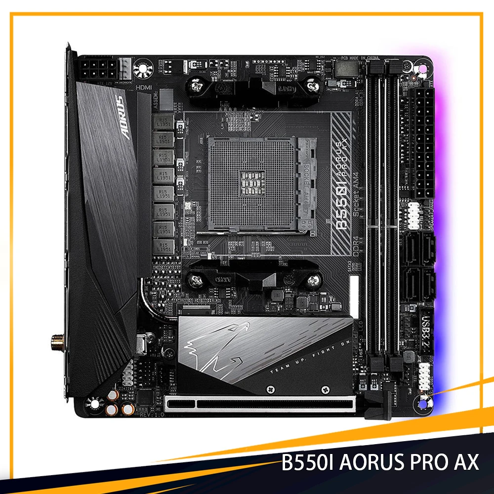 

B550I AORUS PRO AX For Gigabyte B550 AM4 DDR4 64GB PCI-E 4.0 Mini-ITX Desktop Motherboard High Quality Fast Ship