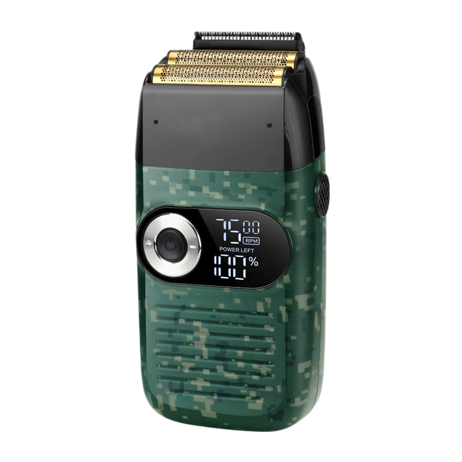 

Kemei KM-2026 Reciprocating Razor Beard Trimmer 2In1 Rechargeable Portable Electric Shaver LCD Display for Men Razor Camouflage