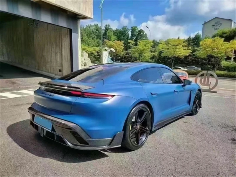 Для Porsche Taycan 2019-2024 настоящая боковая юбка из углеродного волокна спойлер для губ
