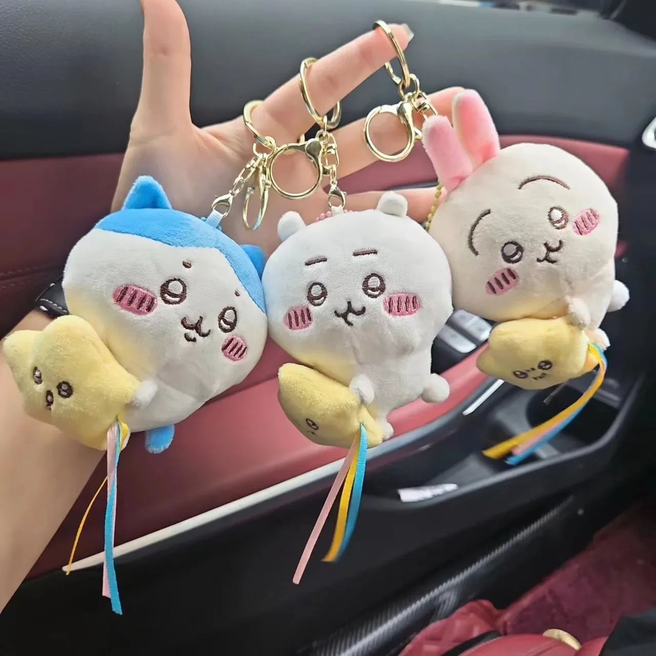 Chiikawa Plush Doll Pendant Star Hugging Series Hachiware USAGI Cute Cartoon Keychain Hanging Keychain Plush Doll Accessories