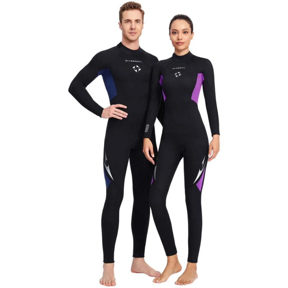 3mm Neoprene Diving Suit Men's Women's Full-length Zipper One-piece Diving Suit Winter Outdoor Warm Snorkeling Surfing Swimsuit