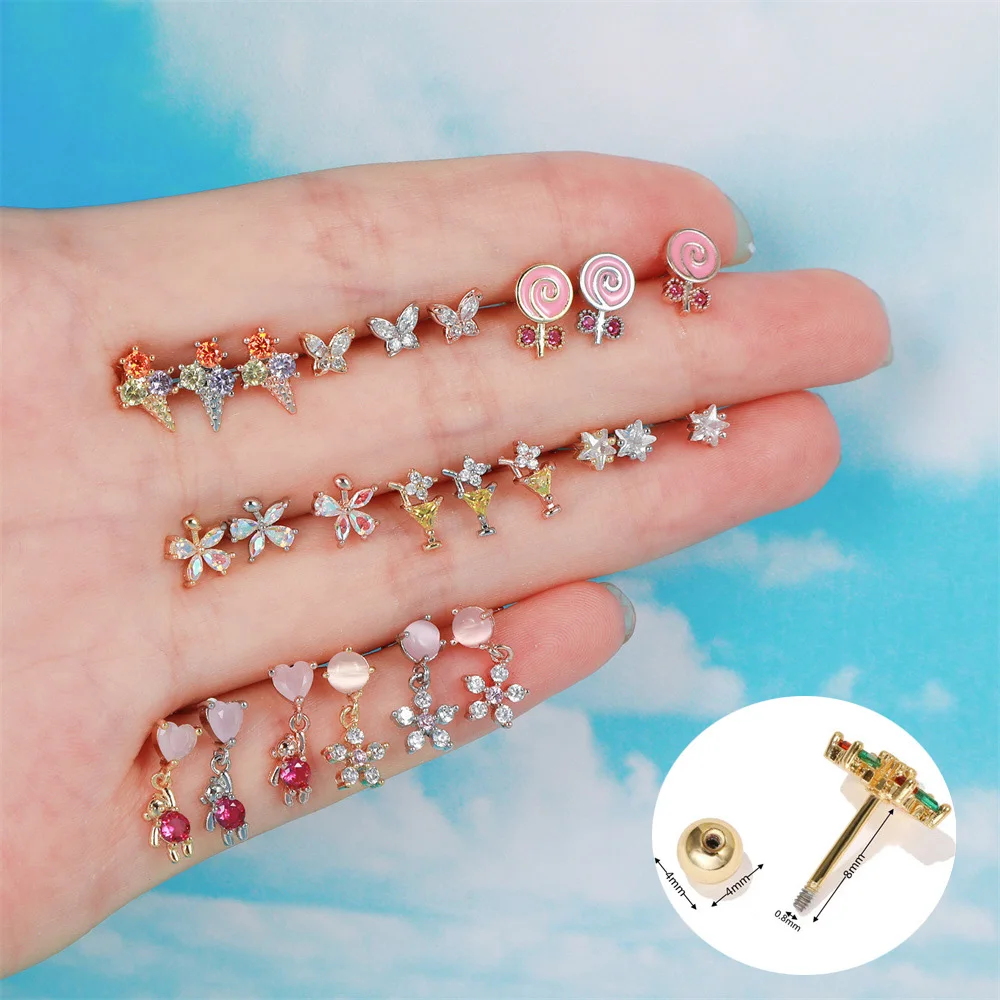 

1 шт. новые милые серьги-гвоздики Ins в виде мороженого, реальное позолоченное сердце, конусные серьги для женщин и девушек, модные ювелирные изделия для пирсинга