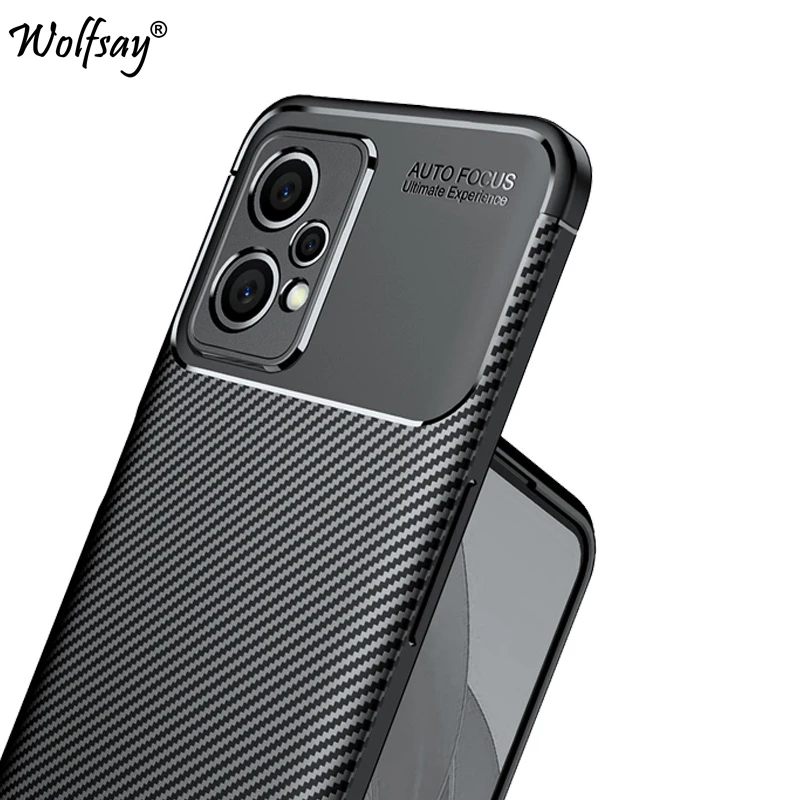 

For Oppo Realme 9 Case Bumper Anti-knock Silicone Carbon Fiber Back Cover For Realme 9 4G Case For Realme 9 4G RMX3521 6.4 inch