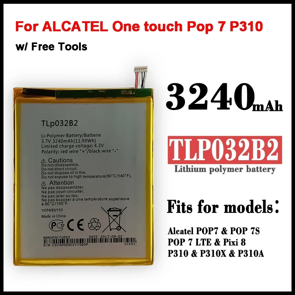 TLp032B2 Аккумулятор для ALCATEL Pop 7 7S Lite P310 P310A Pixi 3 8 9006 Вт WiFi OT-9015W TLp032BD планшета и