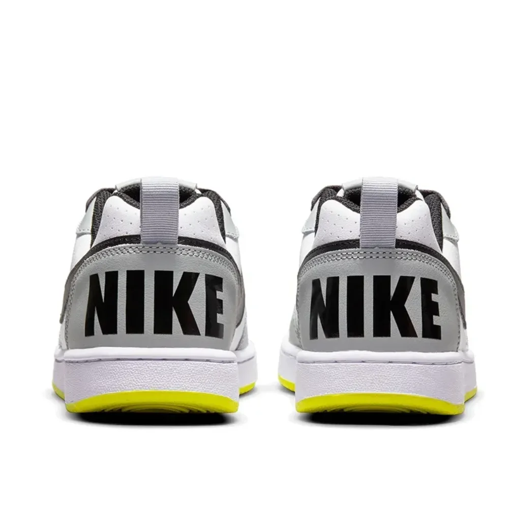 Nike Court Borough Low Износостойкие детские кроссовки Серый Белый Желтый