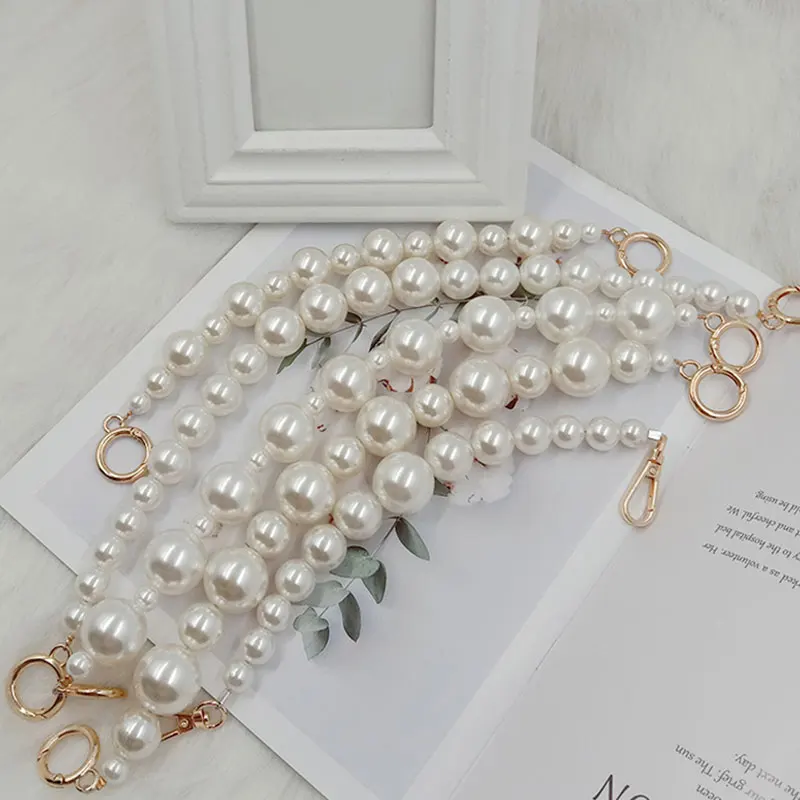 

Women Imitated Pearl Resin Bag Chain Replacement Long Crossbody Shoulder Bag Strap Handbag Female Handle Belt Bag Parts