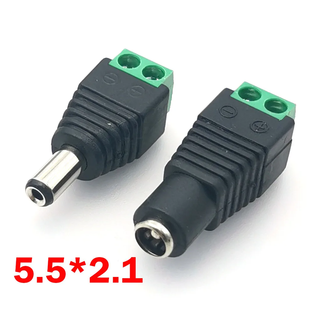 

1 пара DC 12V розетка + штекер питания Разъем 5,5x2,1 мм 5,5 *