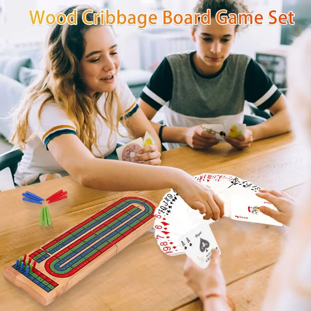 Деревянная настольная игра Cribbage Wars классическая со встроенным отделением для