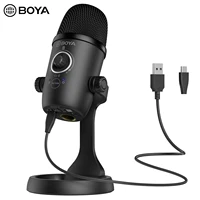 boya by cm5 professional condenser desktop usb microphone mic for pc smartphone mobile youtube recording podcast studio blogger