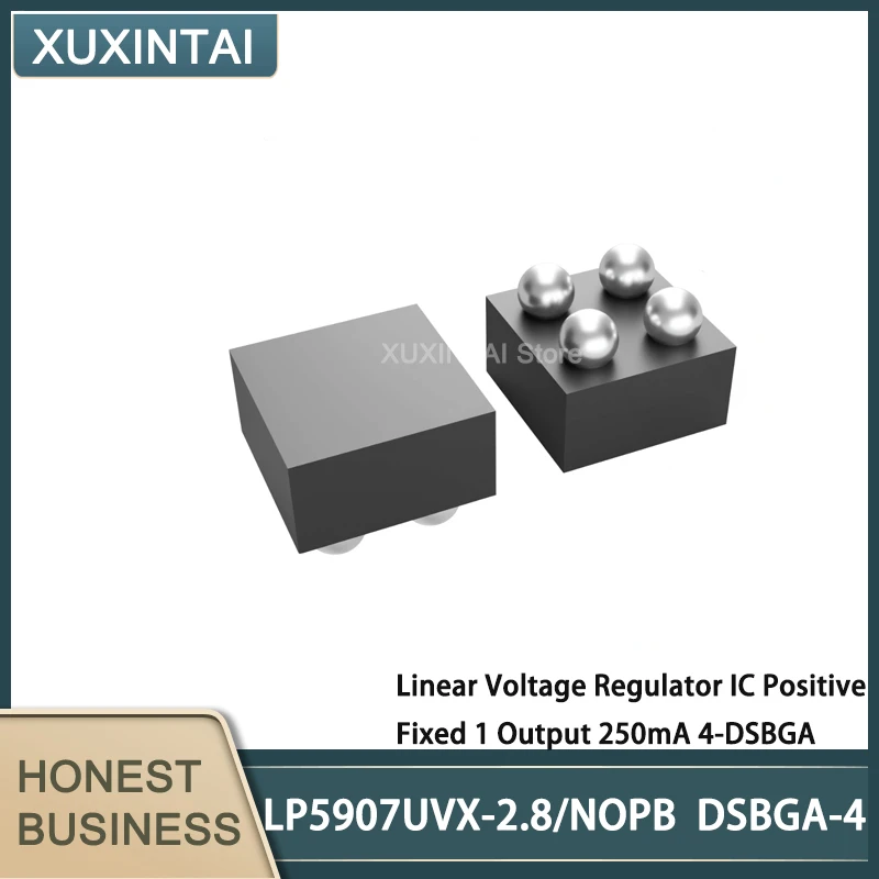 

10Pcs/Lot LP5907UVX-2.8/NOPB LP5907UVX-2.8 Linear Voltage Regulator IC Positive Fixed 1 Output 250mA 4-DSBGA