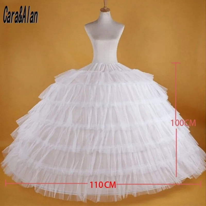 Фото Новое 6-обручальное большое белое платье Quinceanera, нижняя юбка, супер пушистая кринолиновая нижняя юбка для свадебного бального платья №2
