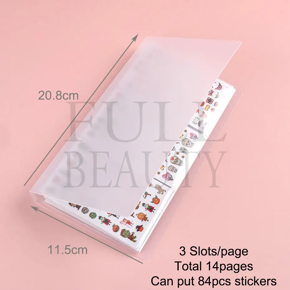 84 отделения для ногтей внешние наклейки пустая книга хранения маникюрные