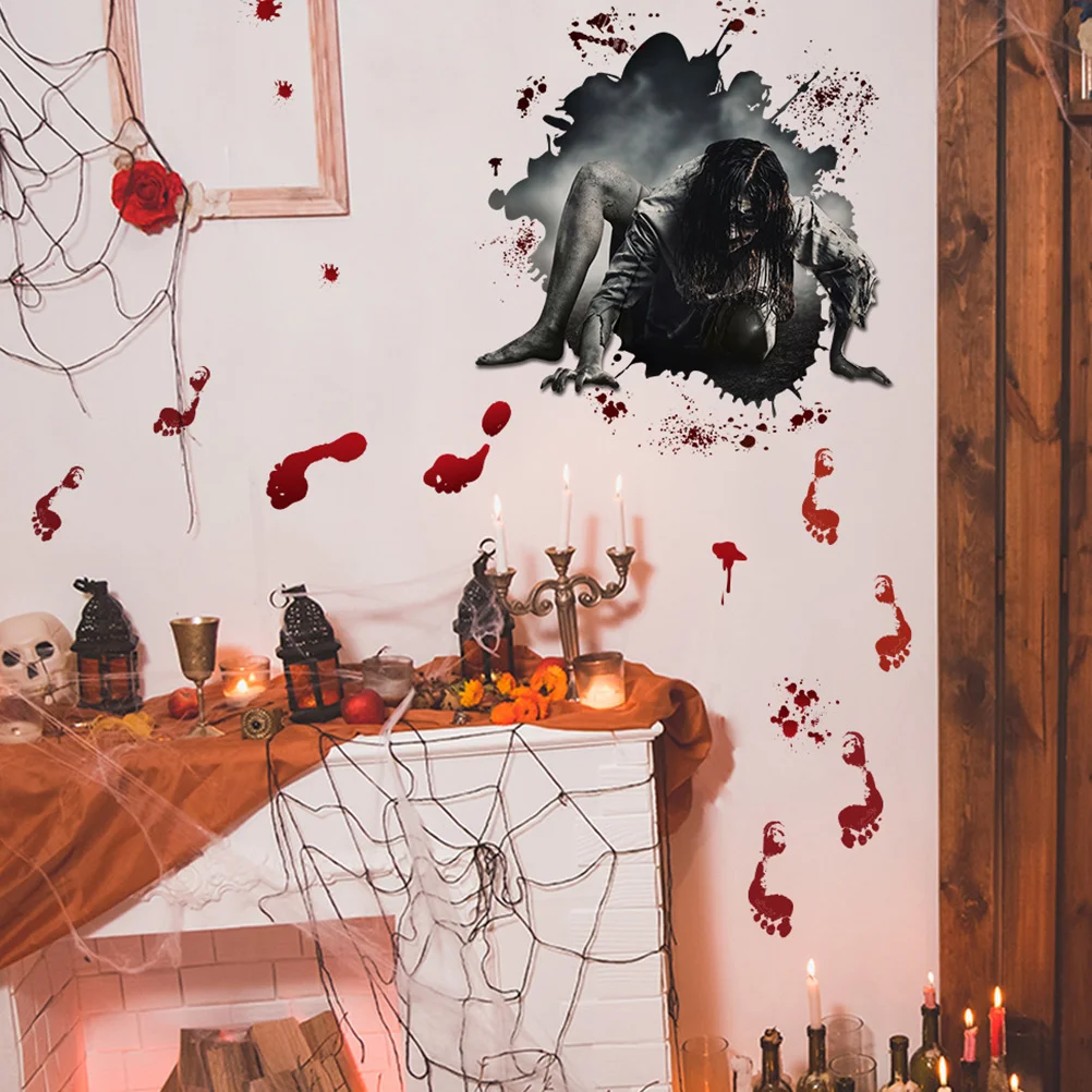 

Wall Stickers Stickerdoor Living Room Decor Decoration Waterproof Horror Sadako Toilet Pvc Decorative Paste