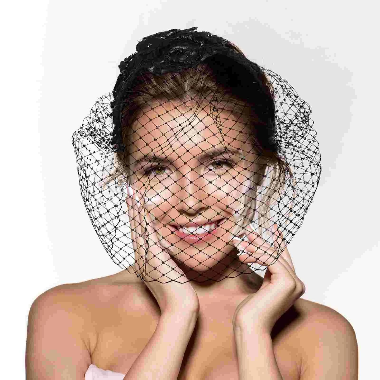 

Mesh Veil Headpiece Headband Wedding European American Fascinator Fabric Bridal Miss