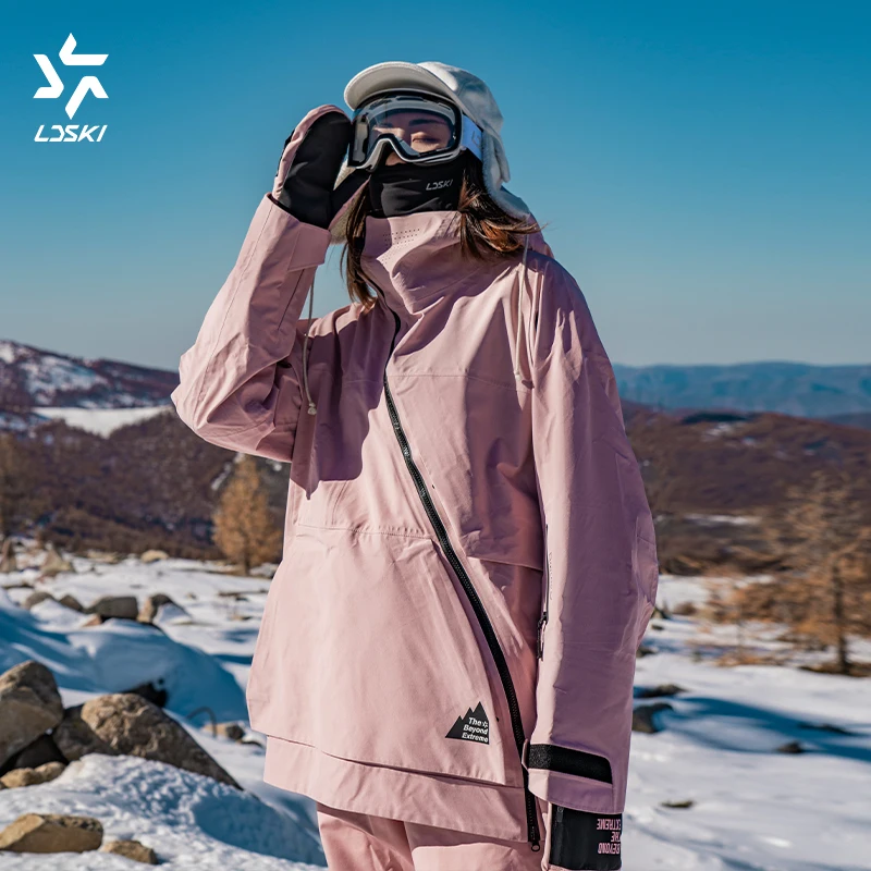 LDSKI женский лыжный костюм 3L с твердым корпусом длинная косая молния