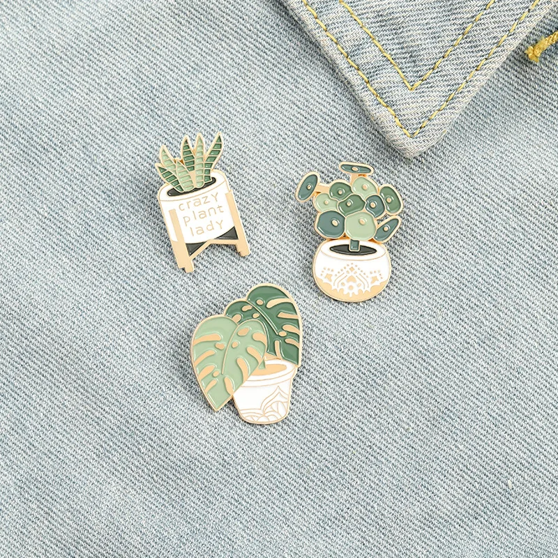 

Cartoon Christmas Creativity Friends Plant Potting Badges Enamel Pin Lapel Pins New Year Gift Women's Brooch Jewelry Fashion