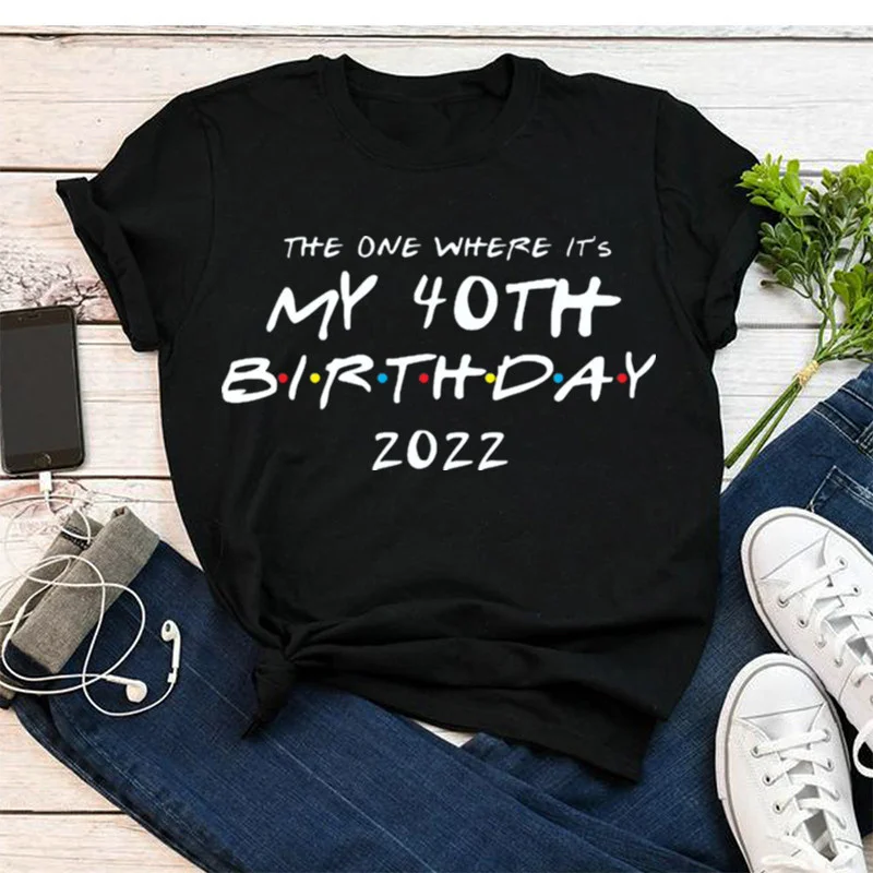 

40th Birthday TShirt 1982 Birthday Unisex Gifts for her Friends Gift Women Short Sleeve