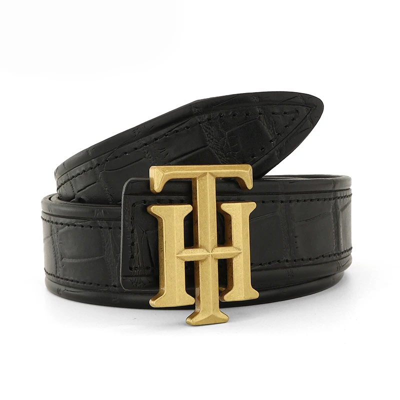 

Мужские дизайнерские ремни из натуральной воловьей кожи, с пряжкой в виде букв