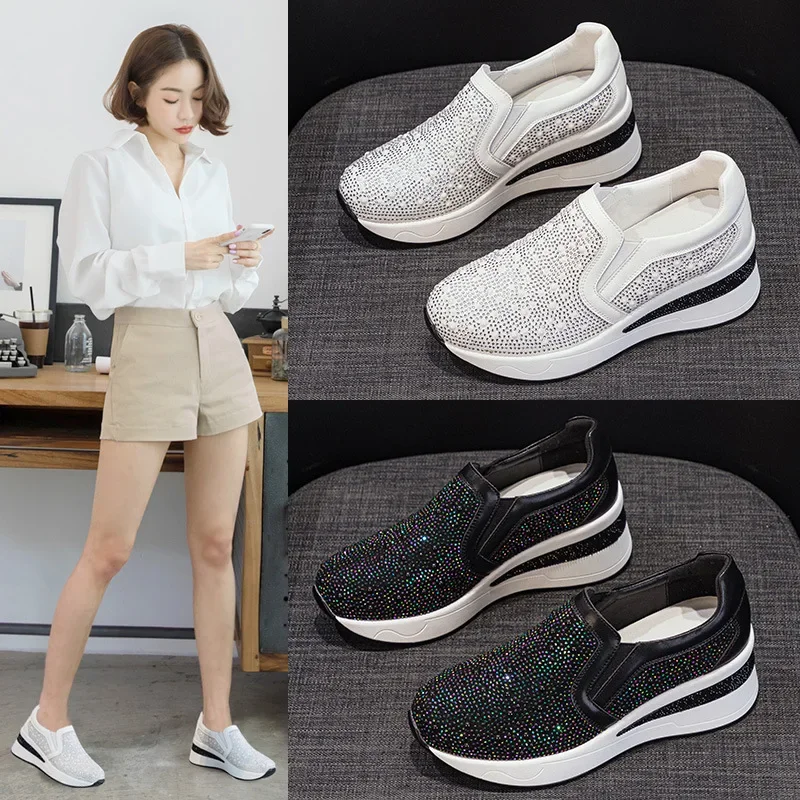 CLAIAMI женская обувь Бриллиантовая планшетовая повседневная для женщин слипоны