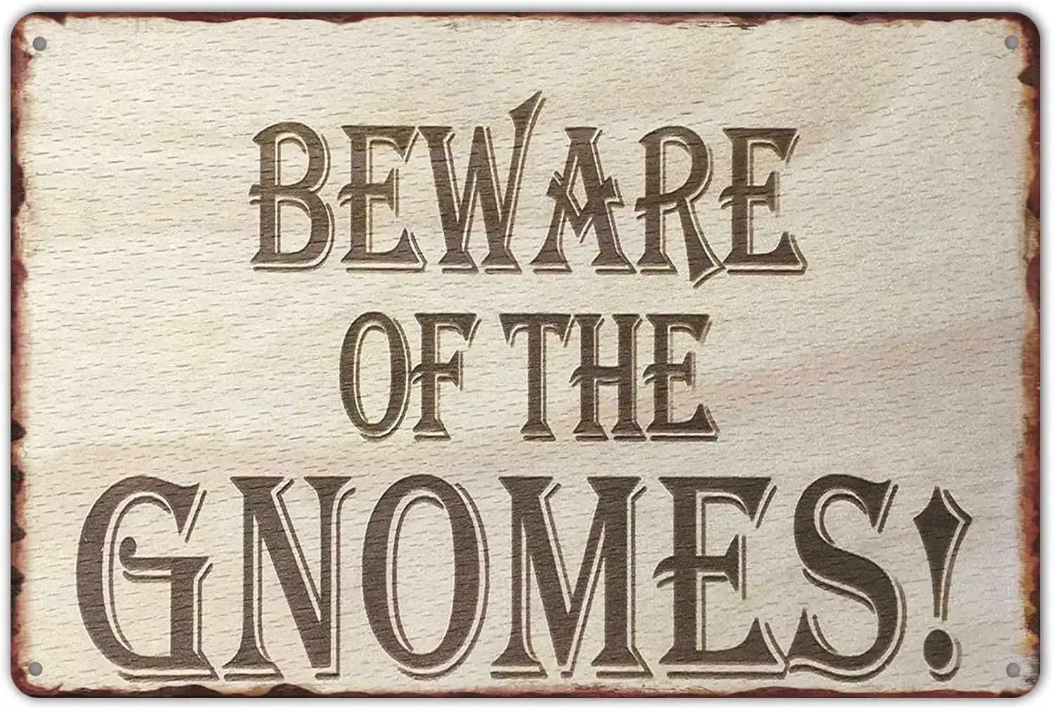 SmartCows 8X12 Новинка Забавная вывеска Остерегайтесь гномов Винтажная металлическая