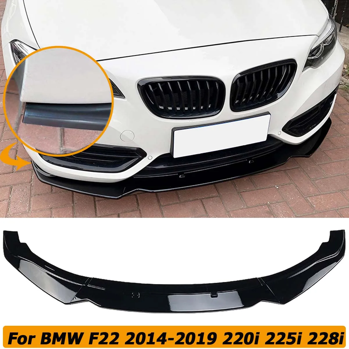 

Распределитель губ переднего бампера F22 для BMW F23 218d 218i 220d 220i 225d 228i, комплект кузова, диффузор для спойлера 2014-2021, Поворот Автомобиля