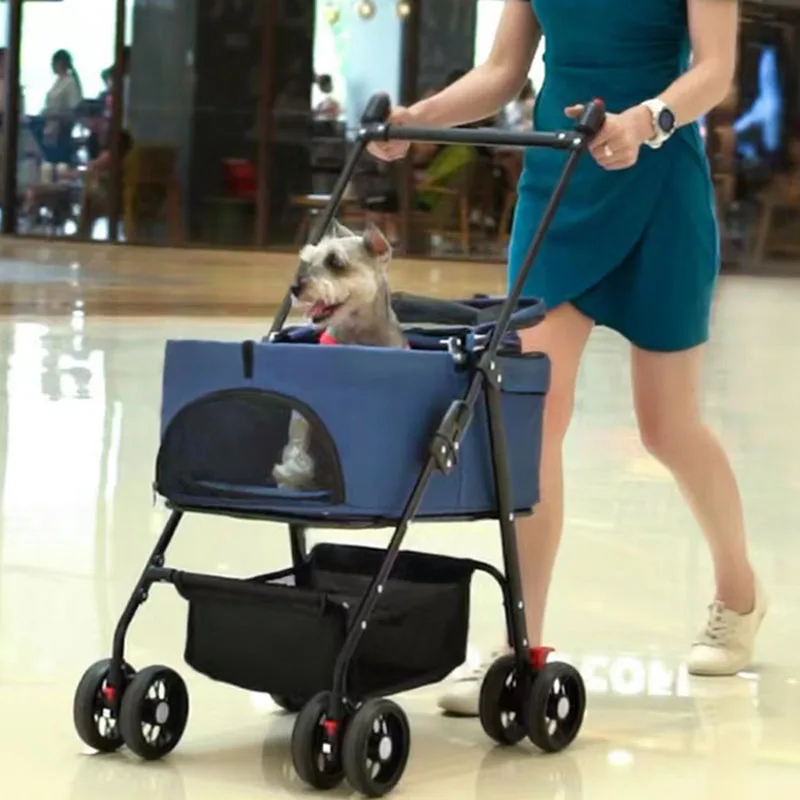 

Folding Pet Strollers, Walking Dog Strollers, Light Separation of Small Pet Carts，Fours Wheels Shock Absorption Cat Dog Carrier