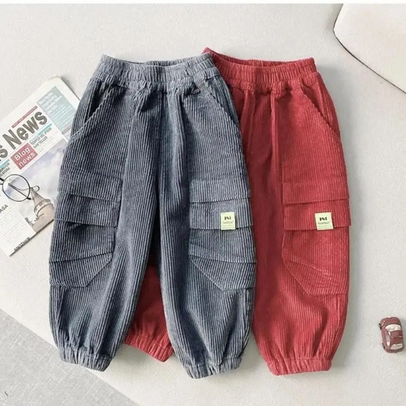 

Spring Autumn Children's Pants Fashion Kids Cotton Sweatpants Baby Boys Elastic Waist Trousers Kids Teen Casual Sport Pants