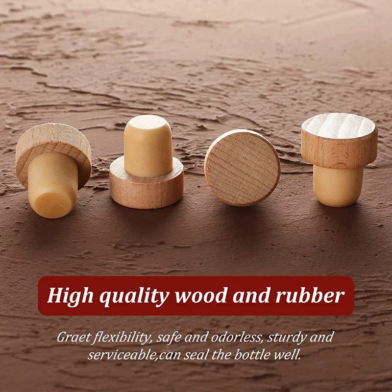 Пробки для бутылок вина Т-образные пробки пробок Многоразовые корки Деревянные и