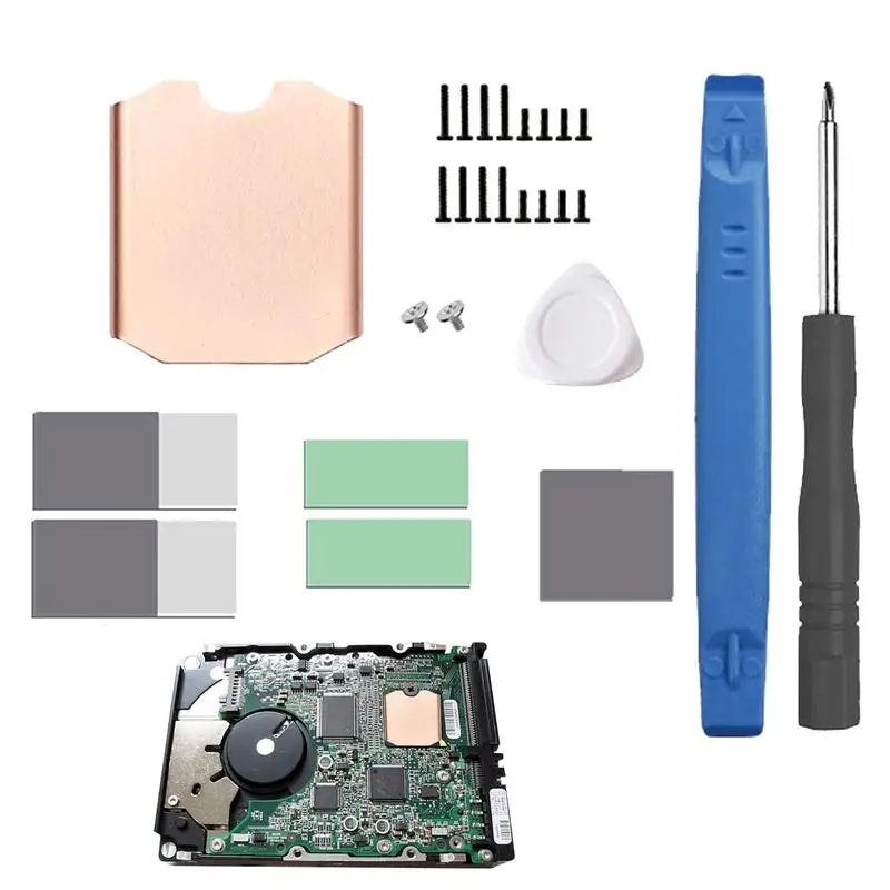 

Console Notebook Copper M.2 Heat Sink Kit 2230 SSD Metal Sheet Thermal Conductivity Silicone Cooling Thermal Pad M2 Heatsink