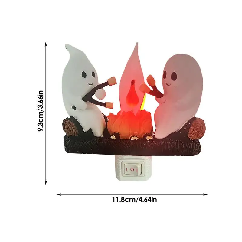 Призрачный ночник Plug In Faux Ghost Campfire Акриловые ночники Into Wall Хэллоуин Искусственный